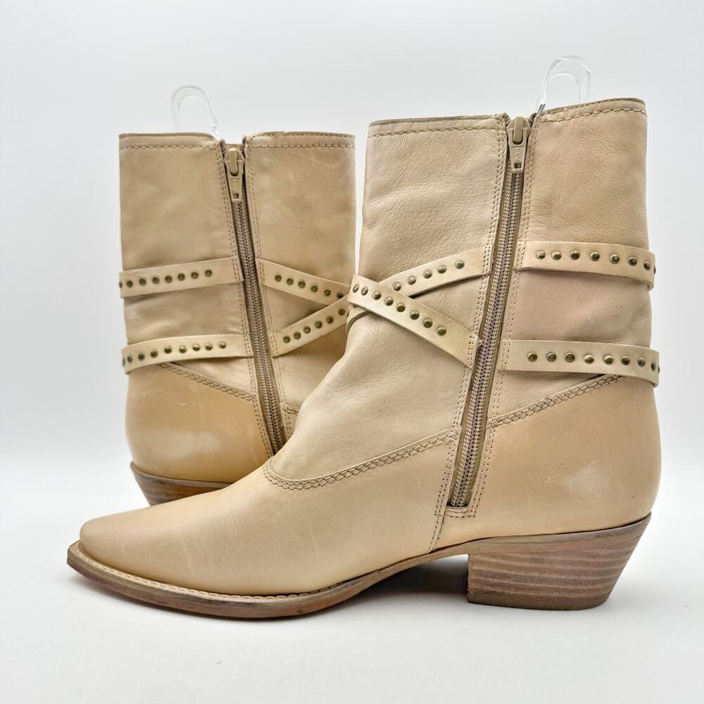 Vintage Foundry Womens Sophia Western Bootie Size 8.5 EU 39 Tan Leather NIB - Picture 7 of 12